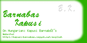 barnabas kapusi business card